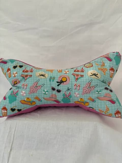 Coussin "Confort de lecture" - piscine rose et velours | Pivoine et Coton